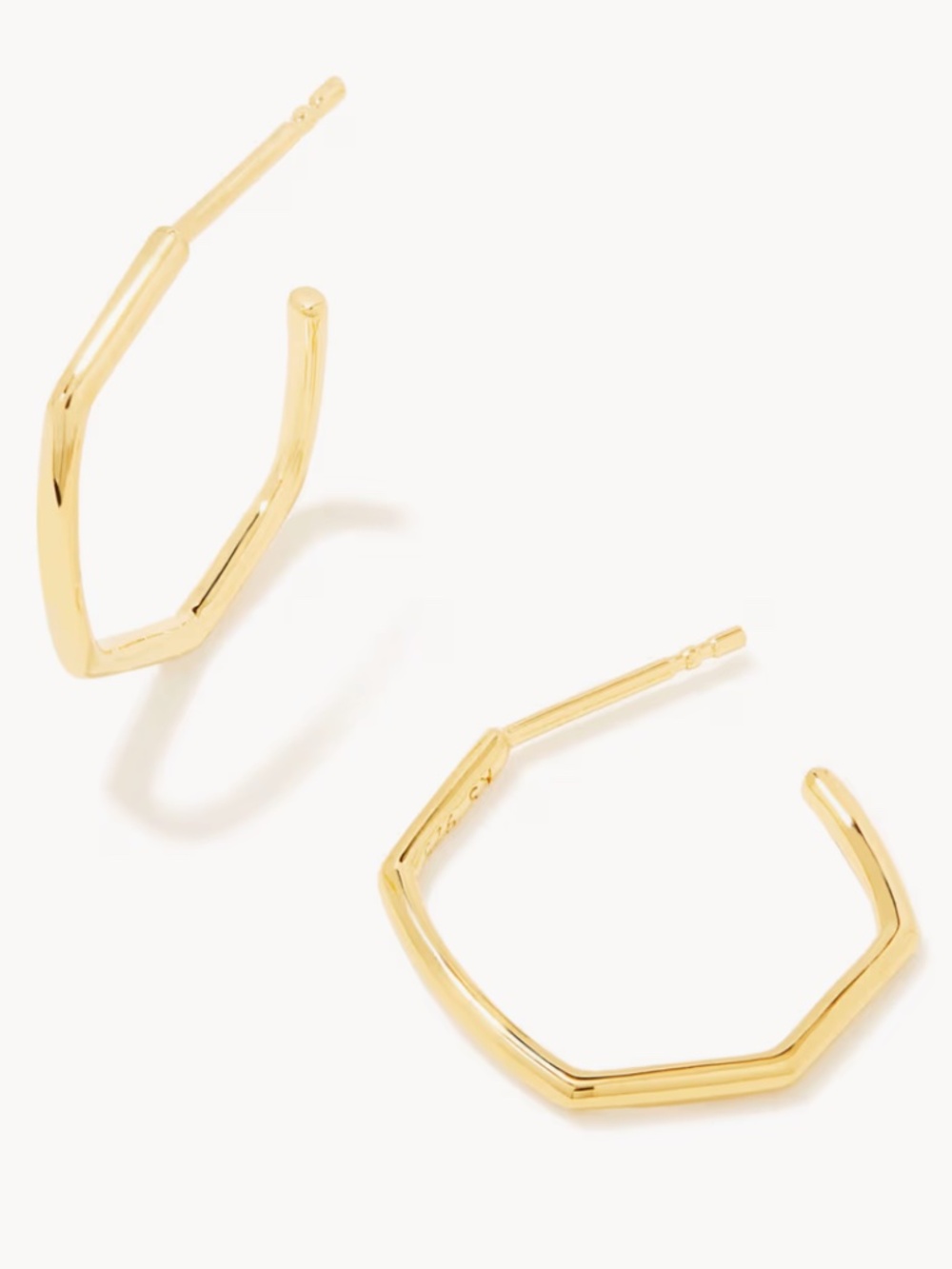 Kendra Scott 18k Gold Vermeil Davie Thin Hexagon Hoop Earrings